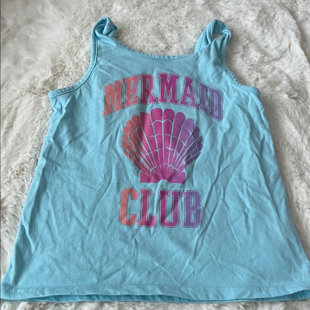 Place Mermaid Club Tank Top - Light Blue and Pink